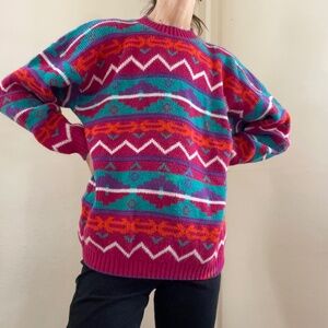 Vintage 90s bright southwest pattern sweater